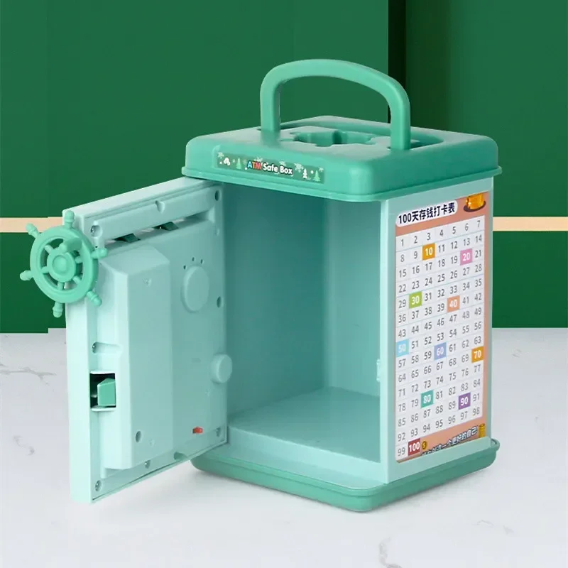 1PC Cartoon ATM Cash Saving Box Money Bank Toy For Kids Electronic Large Money Box Savings Password Digital Fingerprint Unlock