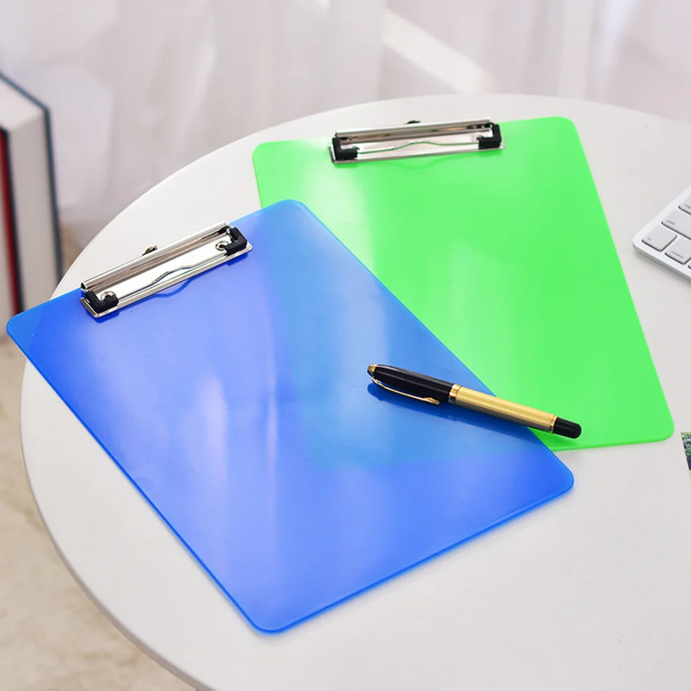 

4Pcs Clipboard Set A4 Size Writing Pad Sturdy Non-Deformable Plastic Clip Board for Office School Medical Use Portable