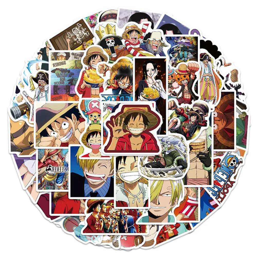 

10/30/50pcs One Piece Anime Stickers Cartoon Kids Decals Toys DIY Skateboard Phone Case Car Waterproof Cool Sticker Toys Gifts