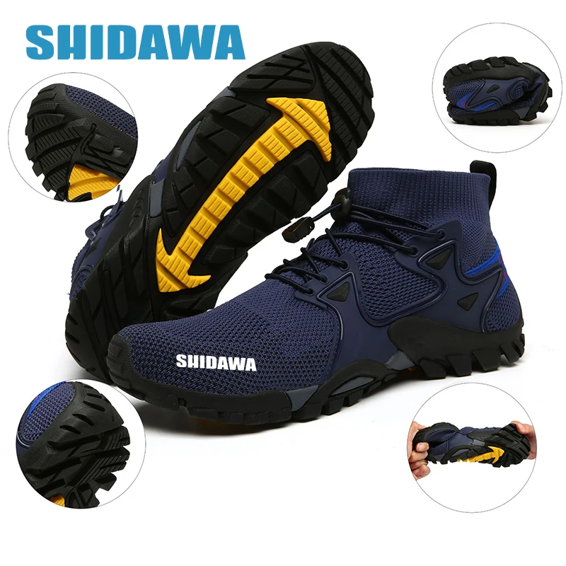 

New Men's Non-slip Fishing Shoes Outdoor Sports Breathable Hunting Boots Mesh Quick-drying Upstream Shoes Cycling Shoes Sneakers
