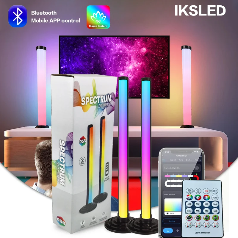 

RGB окружающий свет Bluetooth двусторонний светящийся 24-клавишный пульт дистанционного управления интеллектуальное приложение светодиодный настольный светильник окружающее освещение