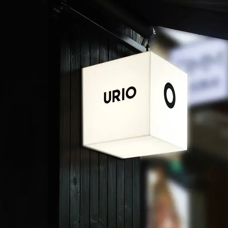 Modern Custom Full Body Acrylic LED Light Box Sign for Bar Coffee Shop Studio Counter Decoration