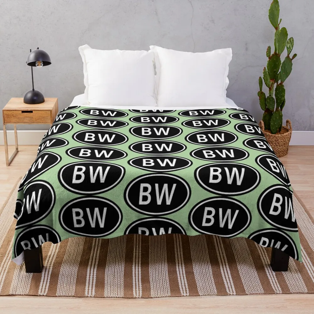 BW Initials Monogram Oval White Letters Throw Blanket Heavy warm for winter Luxury Brand Blankets