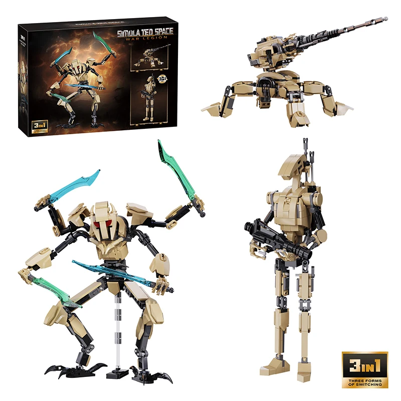 

3 in 1 Space Soldier Building Blocks Star Plan Artillery Cannon Creative Bricks DIY Toys for Kids Children Adult Gifts 547pcs