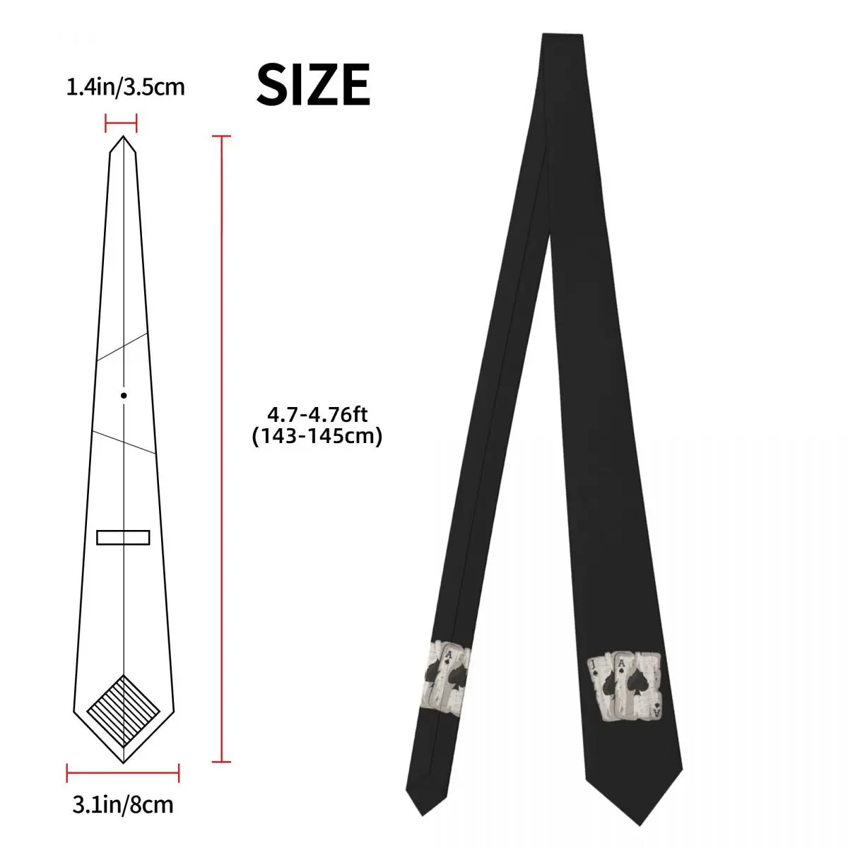 Набор фишек для покера, правила покера, галстук Pokerrrr для мужчин, шелковый полиэстер, тонкие галстуки, свадебные аксессуары, классический галстук Gravatas