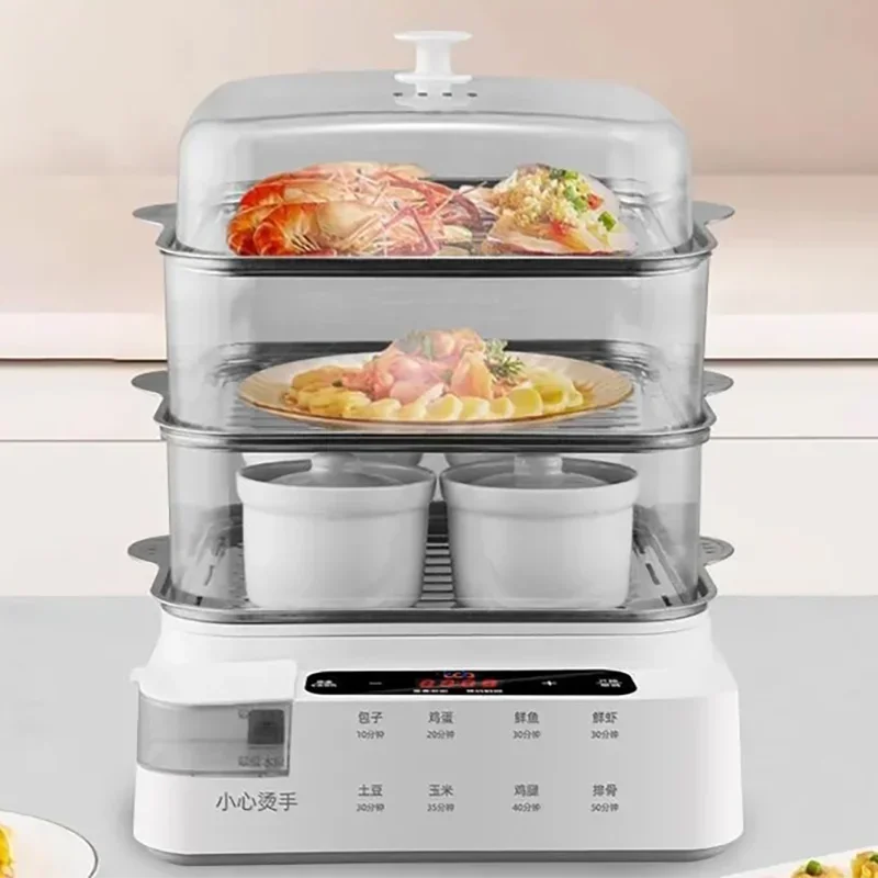 Large Capacity Electric Steamer External Water Adding Automatic Steam Cooker Detachable Washable Home Breakfast Machine