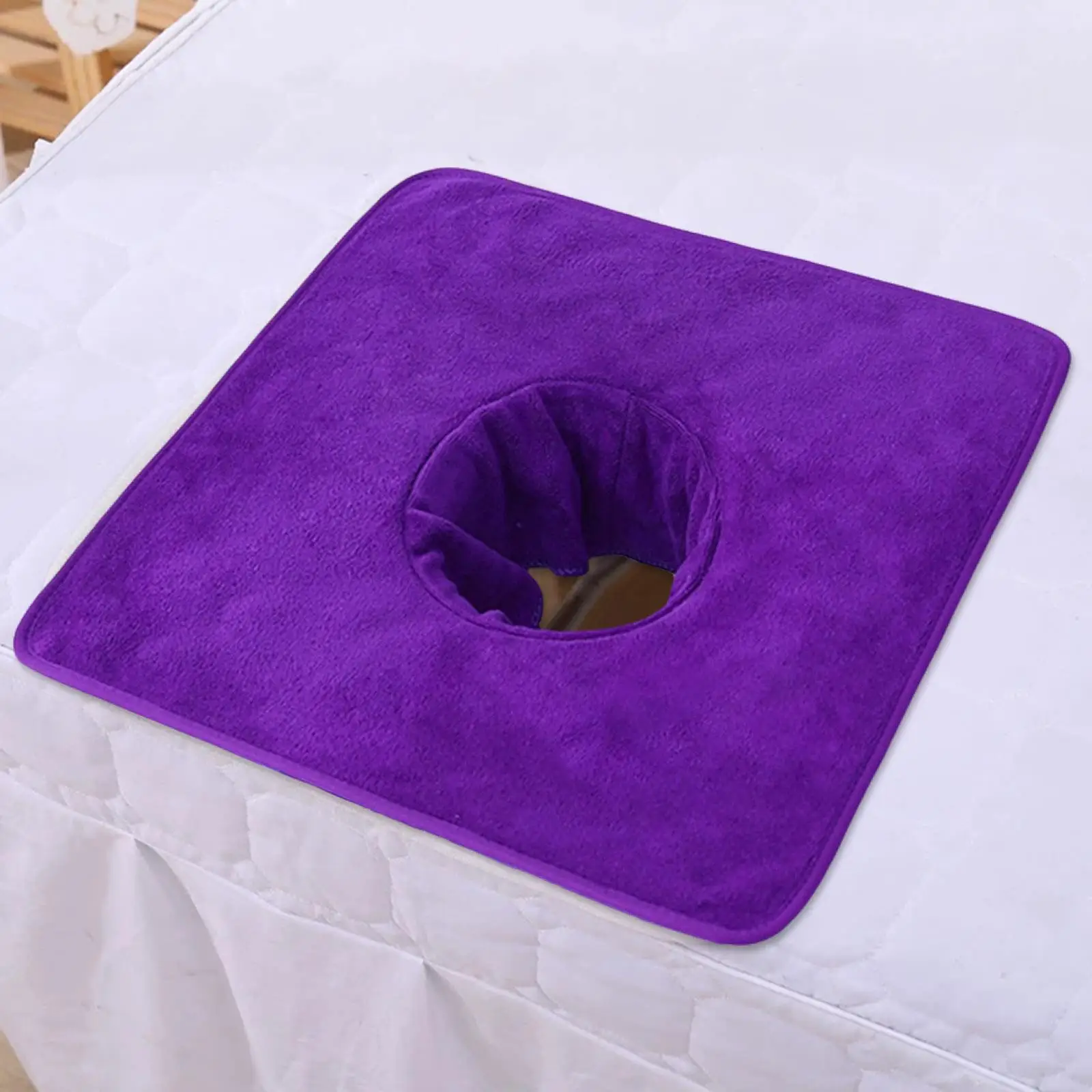 ผ้าเช็ดตัวสำหรับโต๊ะนวดพร้อมรูสำหรับใบหน้า ผ้าเช็ดหน้าดูดซับได้สำหรับร้านเสริมสวย