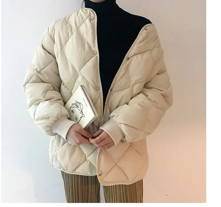 Casaco casual quebra-vento de inverno feminino, casacos de algodão soltos quentes, manga comprida, moda de escritório, alta qualidade, espesso, novo, 2022