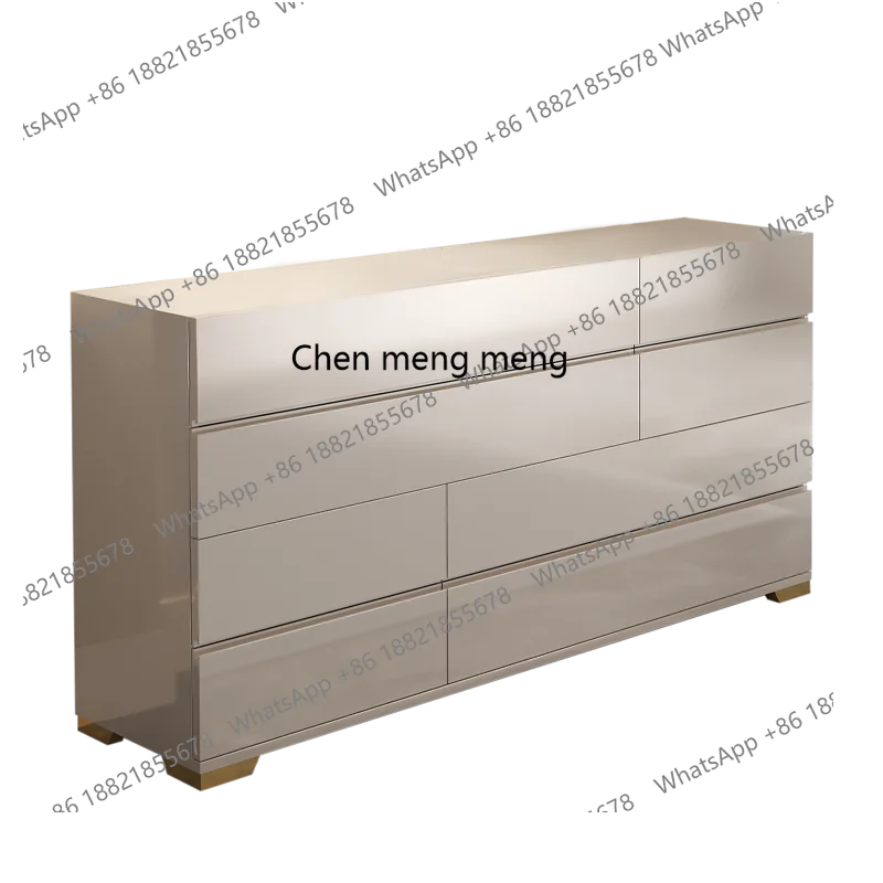 

Italian minimalist chest, bedroom storage locker, solid wood, bedside locker against the wall