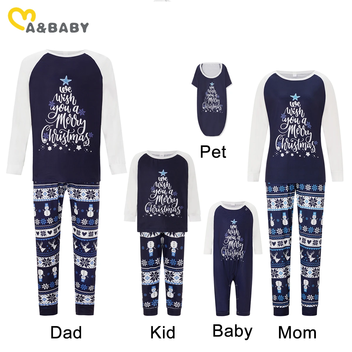 ma&baby Christmas Pajamas Set Adult Kids Baby  Matching Clothes Soft Sleepwear Dog  Pjs Xmas Family Look