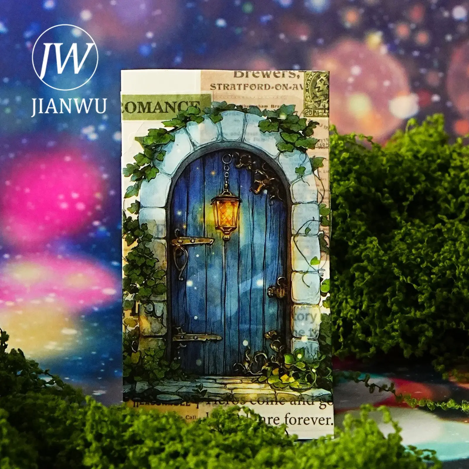 JIANWU Story of Light and Shadow Series Vintage Plant Window Landscape Material Collage PET Sticker Creative Journal Stationery view 3