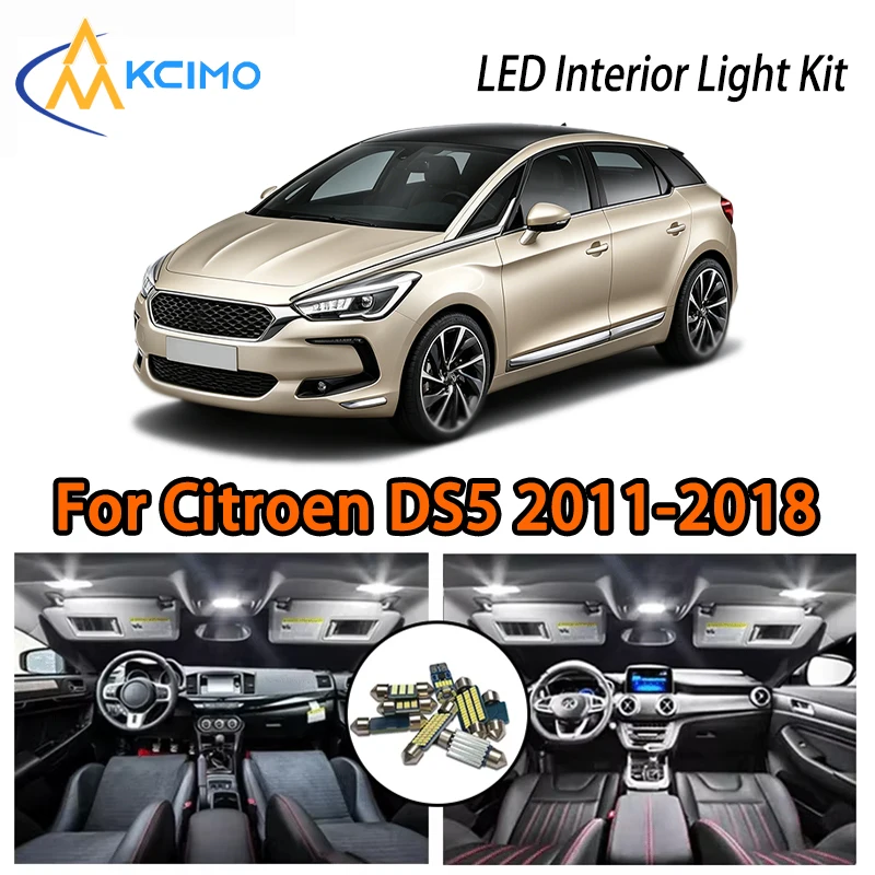 

For Citroen DS5 2011-2018, White Ice Blue Lights Kit Easy Install Car Atmosphere LED Interior