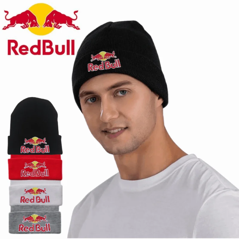 1pc Fashionable Red Bull Hat Ear Protection Windproof Knit Beanie Hat Red Bull Pattern For Men And Women Ideal Choice For Gifts