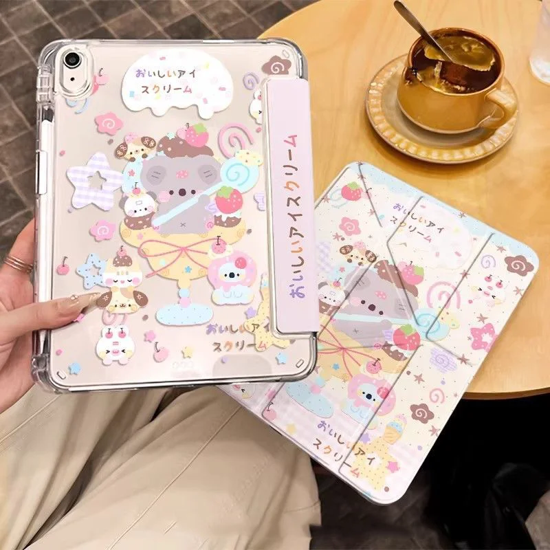

Dreamy Dessert Cute Animal Party For iPad Pro Air 13 11 M5 M4 M3 M2 2 1 11th A16 12.9" 10 9 8 7 6 5 Th Mini 7 6 5 4 7.9" Case
