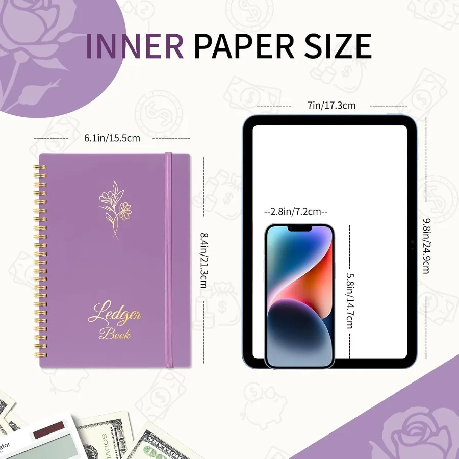 Книга бухгалтерского учета для малого бизнеса, бухгалтерского учета, личного использования, тетрадь для отслеживания расходов для семейного бюджета, запись книг