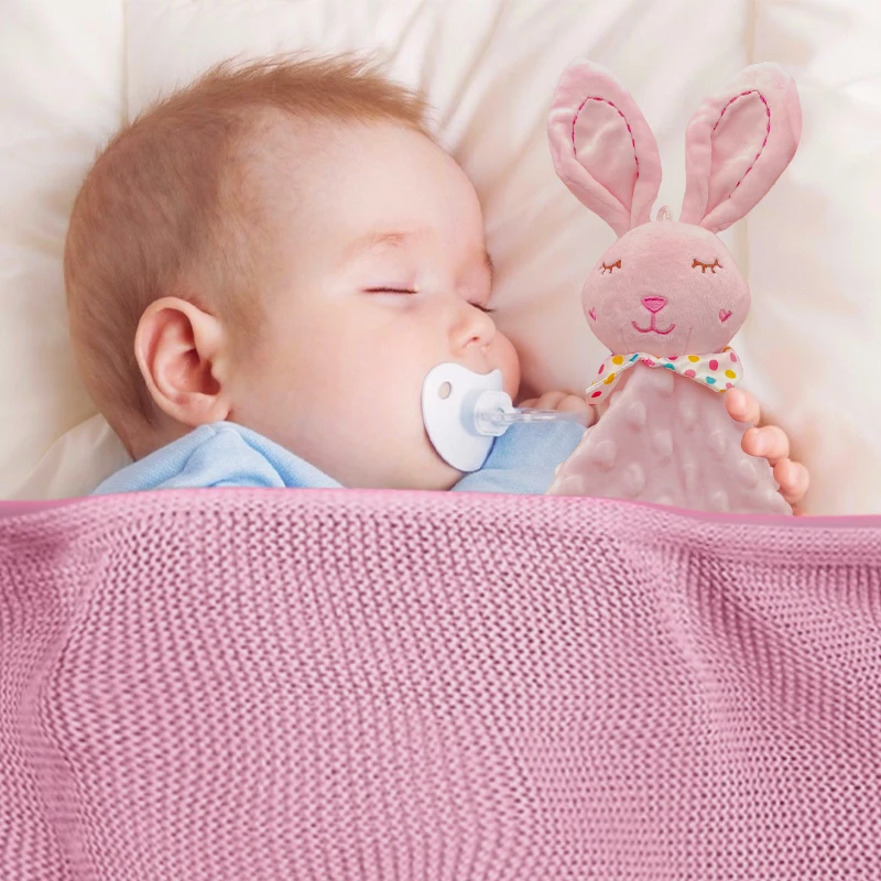 Personalized Baby Knitted Blanket with Security Blanket Set Infant Comforter Baby Shower Gifts Newborn Gift