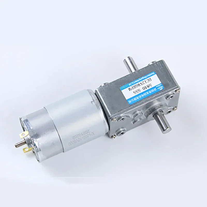 Moteur à engrenage à vis sans fin à Double arbre de sortie, DC12V 24V, vitesse réglable, moteur électrique à couple élevé CW CCW 5840 – 555