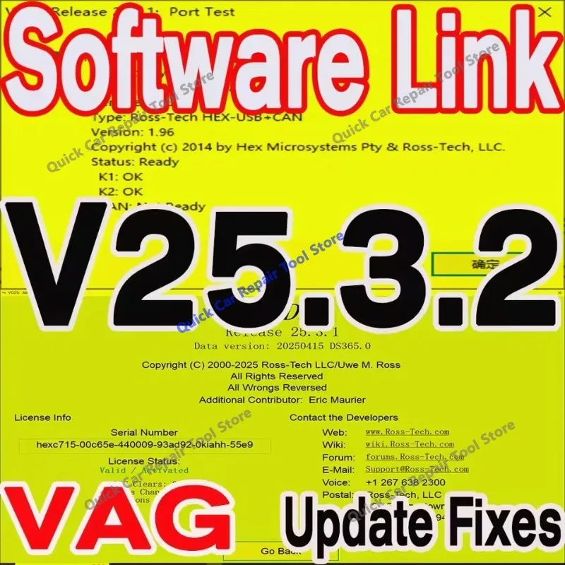 VAGC0M Car Diagnostic Tool Software Download Link Win10 OBD2 Scanner USB Interface 25.3.2 Update VAG COM Program for Auto Repair