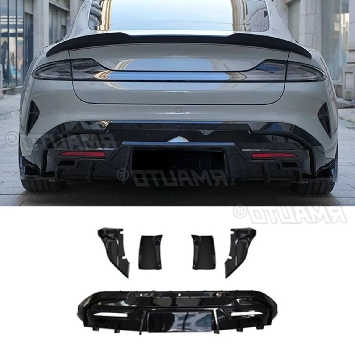 

For Xiaomi Su7 Car Accessories Tunning Part Car Rear Bumper Spoiler Lip Diffuser Splitter Modification Part