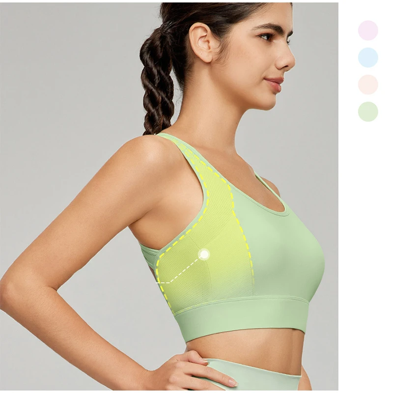 

Fixed Pad Sports Bra Underwear High-strength Professional Shockproof Running Bra Gym Push Up Lingerie Yoga Fitness Cycling Bra