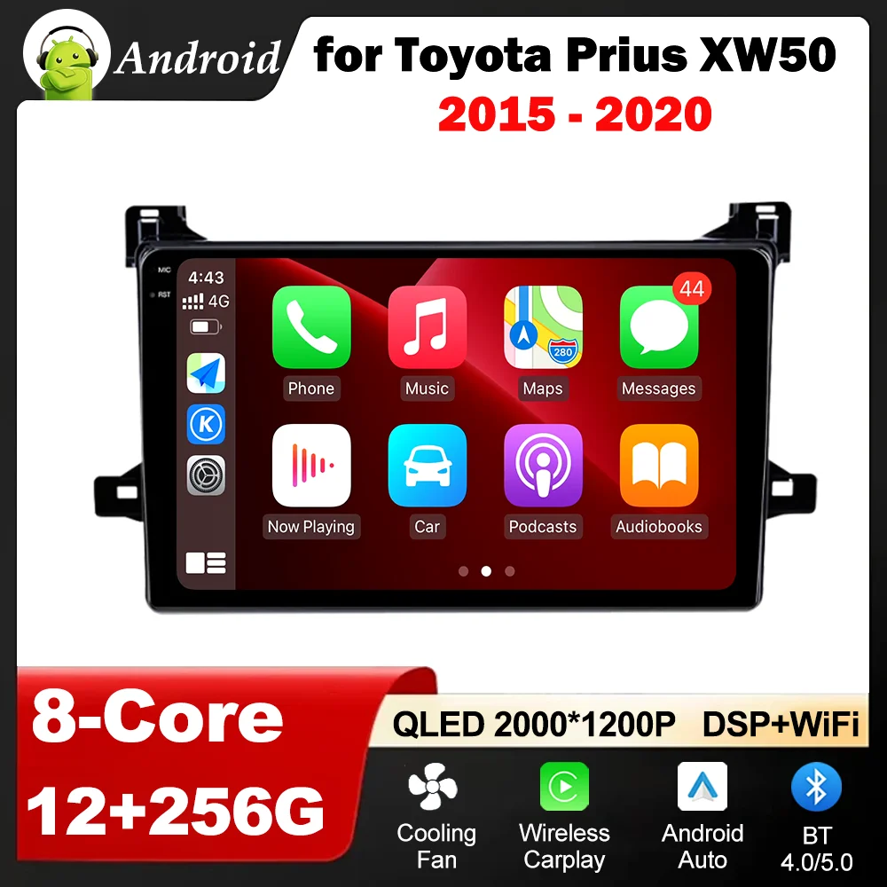 

Car Audio Multimedia Player for Toyota Prius XW50 2015 - 2020 GPS Navi Wireless Carplay DPS Stereo Head Unit Auto Accessories