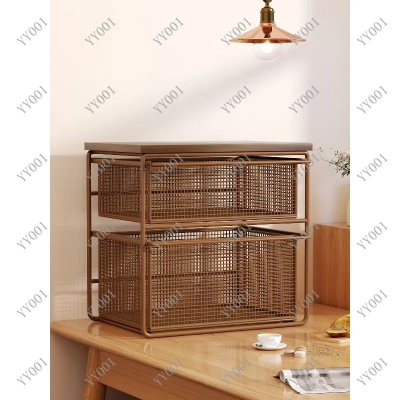 Desktop Pull-Out Storage Rack Multifunctional Layered Organizer for Snacks Teacups Tea Bags