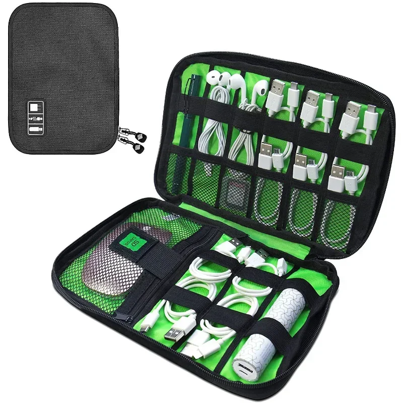 Storage Bag USB Data Cable Organizer For Earphone Wire Bag Pen Power Bank Travel Kit Case Pouch Electronics Accessories