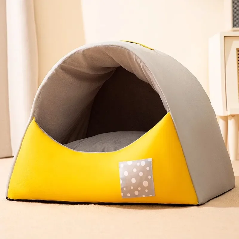 The kennel is warm in winter, removable and washable, and the small dog sleeping pad is tear-resistant and semi-closed.