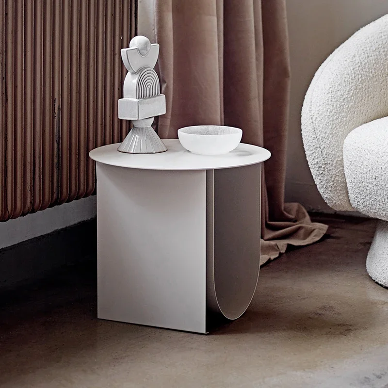 طاولات نهاية حديدية إسكندنافية طاولة شاي بجانب السرير مع رف تخزين طاولة زاوية حديثة لغرفة المعيشة موفرة للمساحة #2