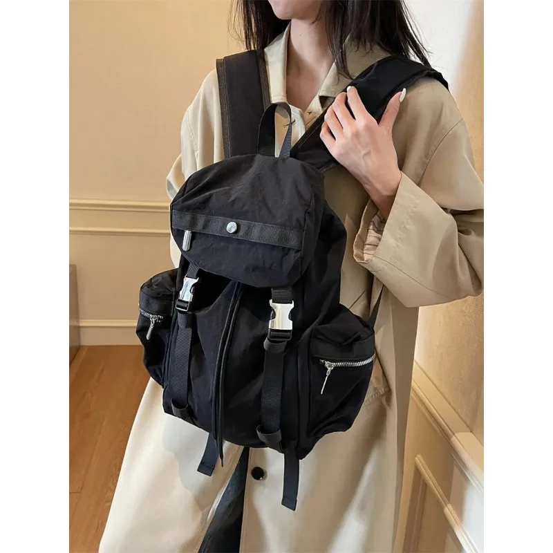 2025 New Ins Large Capaci Lightweight Travel Backpack Women Korean Sle Canvas Schoolbag  Large Capaci Backpack