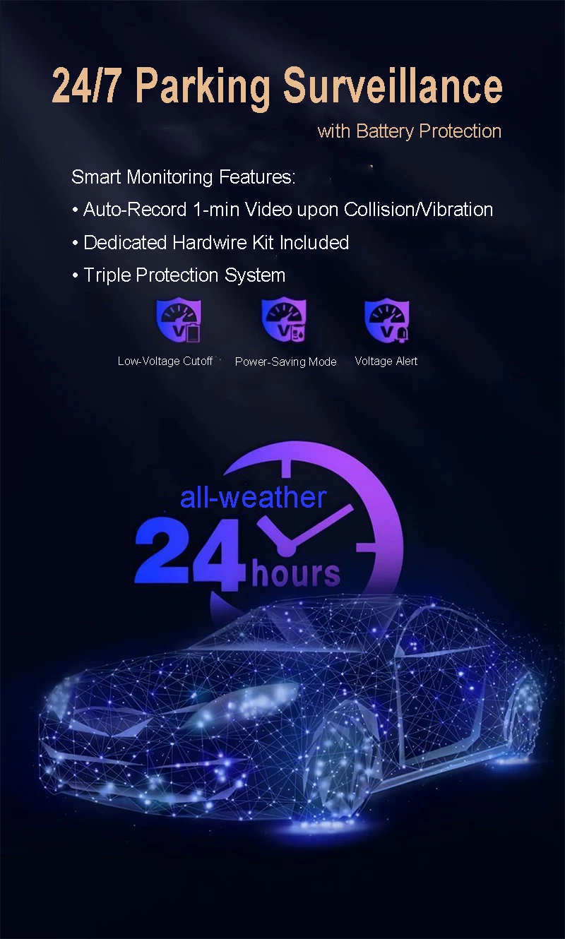 Streaming-Dashcam mit 4 Linsen, Voll-Touchscreen, App-Steuerung, 24-Stunden-Parkmodus, Nachtsicht, Bewegungserkennung, G-Sensor, Zeitraffereffekt, Privatsphäre-Aufzeichnung – Detail 14
