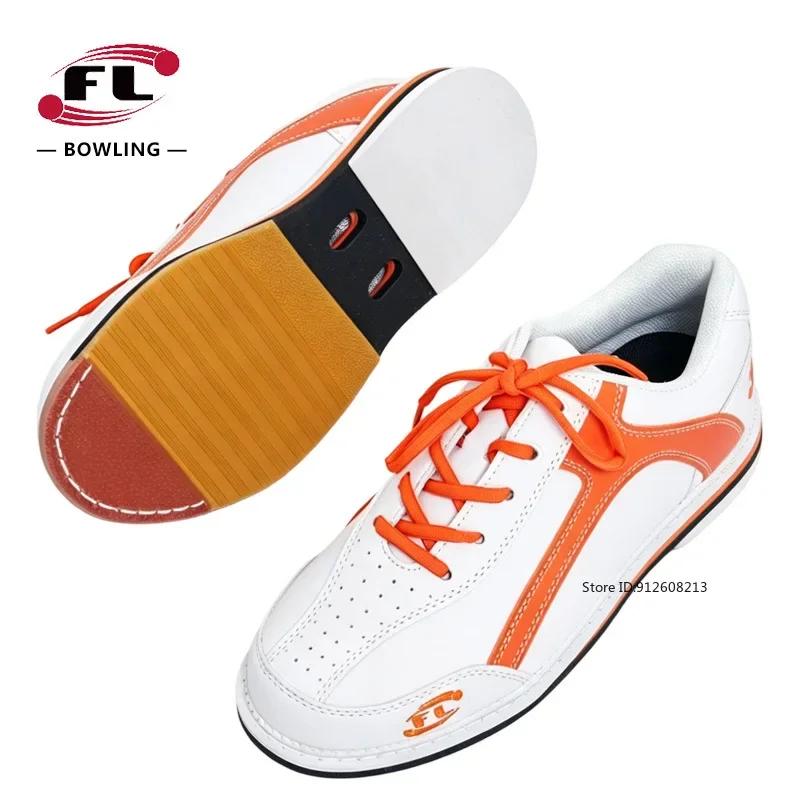Unisex Professional Bowling Shoes Women Men Anti-slip Sole Trainers Breathable Lace-up Sneakers for Bowling Court Competition