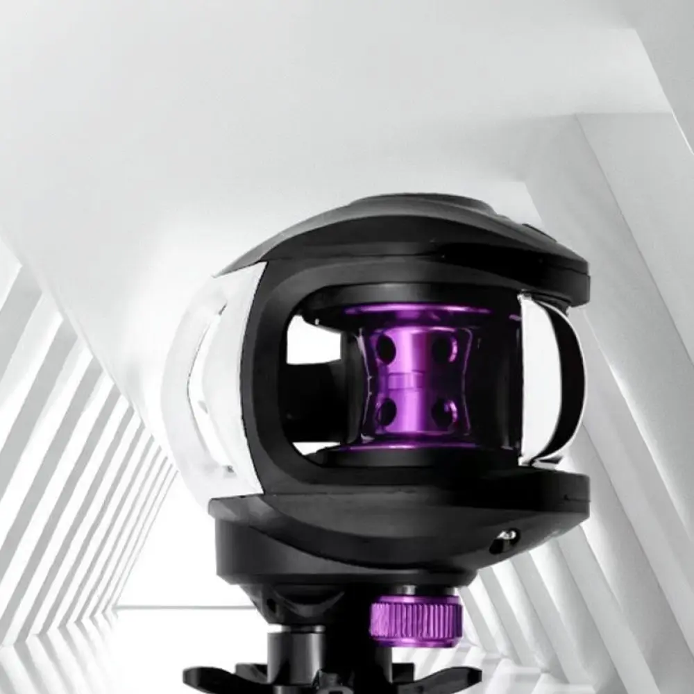 Matte Black Purple Baitcasting Reel Metal Deep Spool Precision Engineering Anti Line Tangling Smooth Performance