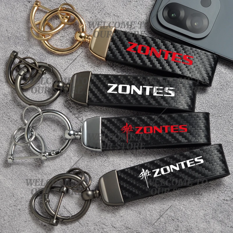 Per ZONTES Logo 703RR 368G/E/D/M ZT/GK 350D 310M Emblema Moto In Fibra di Carbonio In Pelle Portachiavi In Lega di Zinco Portachiavi In Microfibra