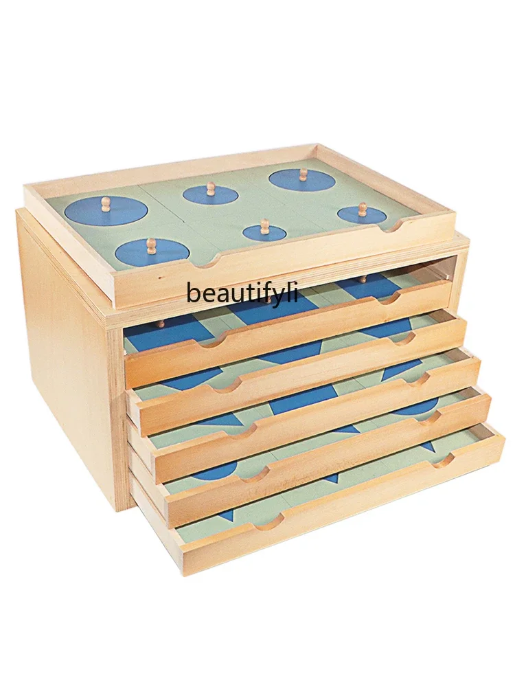 Wooden geometric shape cabinet board cabinet children's early education educational learning baby puzzle toys