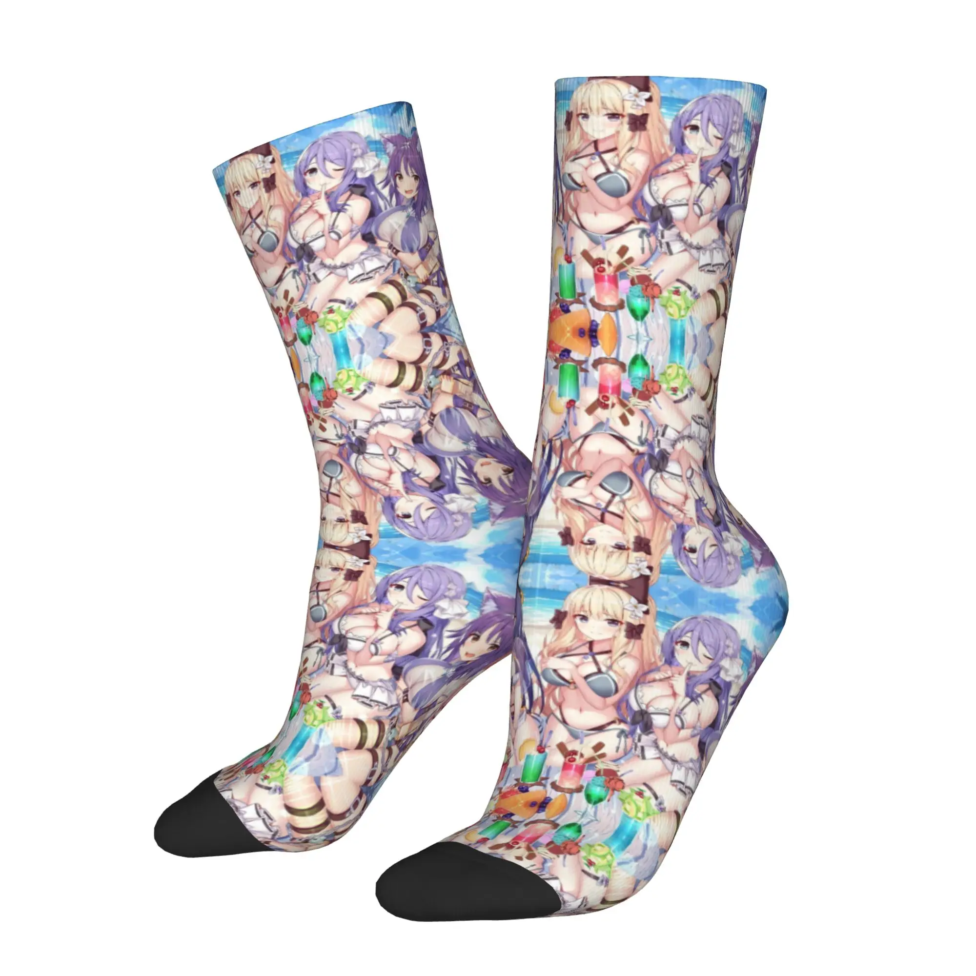 Anime Japan Game T-Tenkafuma Comic  Men's Crew Socks Unisex Cute  Spring Summer Autumn Winter Dress Socks