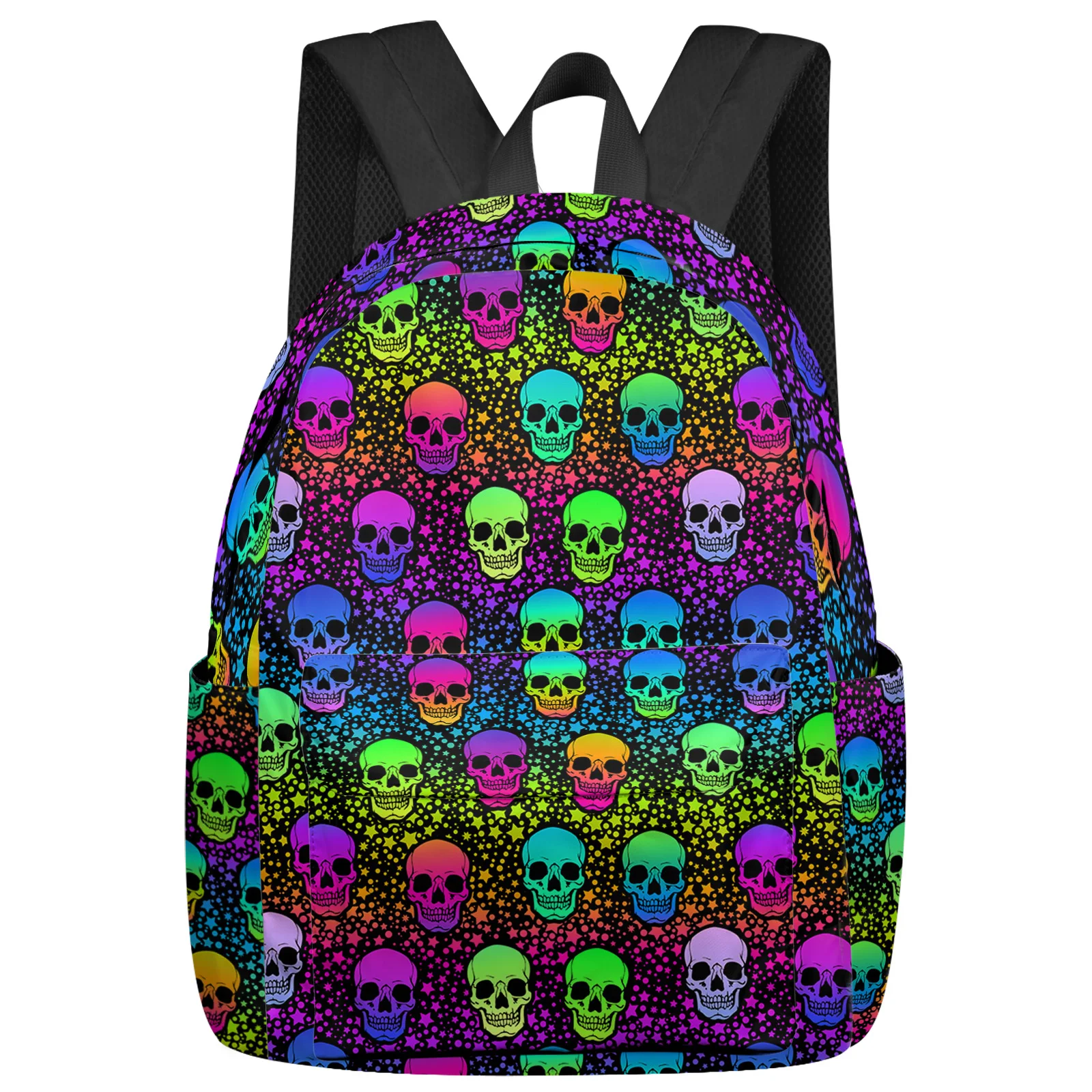 

Rainbow Colored Skull Stars Feminina Backpacks Teenagers Student School Bags Laptop Backpack Men Women Female Travel Mochila