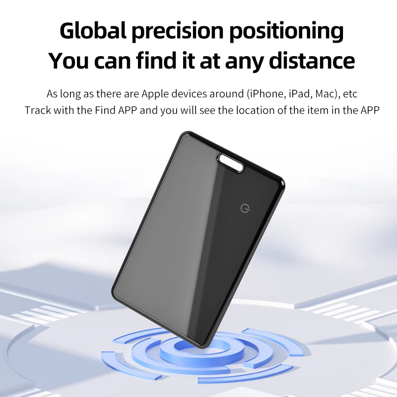 지갑 트래커 카드 충전식 슬림 파인더, 구글 나인모어 앱과 호환 (Apple 전용) - 수하물 태그, 여권용 품목 위치 추적기