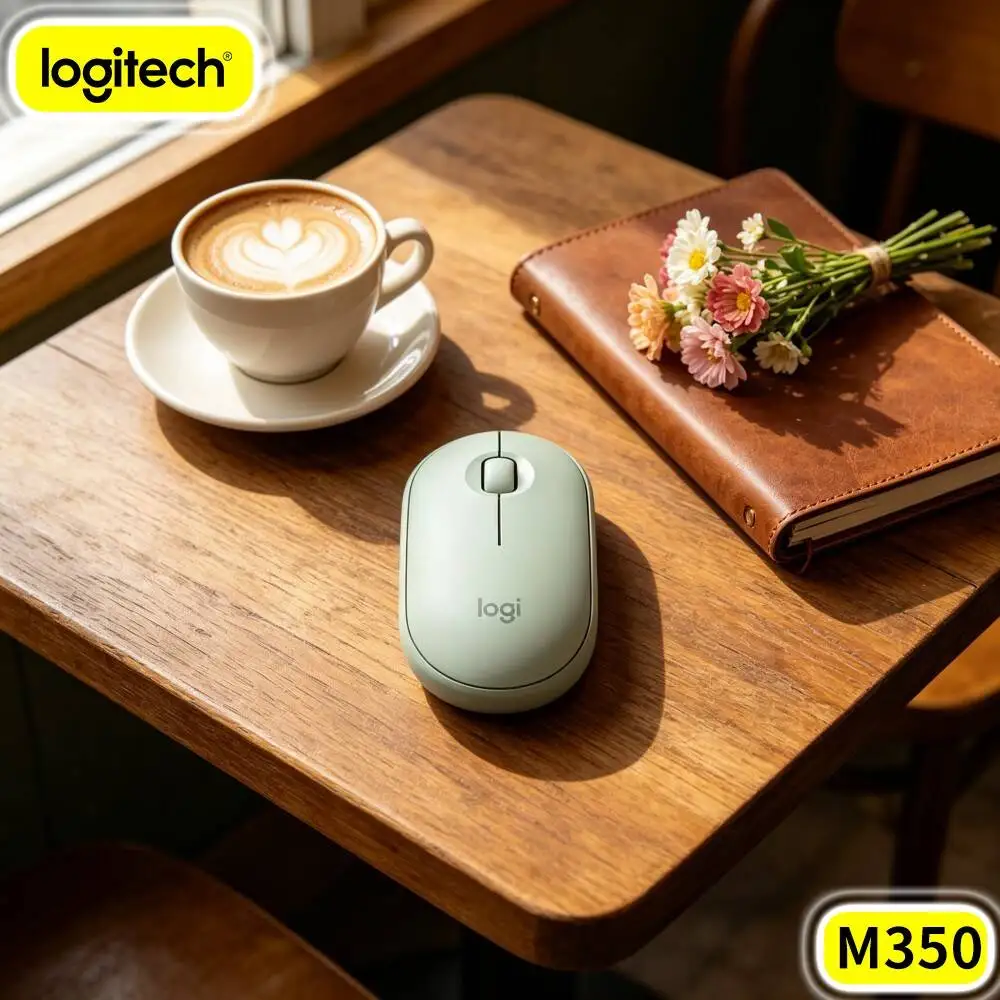 Logitech M350 PEBBLE Lightweight Responsive Cursor Wireless Mouse 2.4G Bluetooth For Notebook PC Tablet Home Travel Daily Work