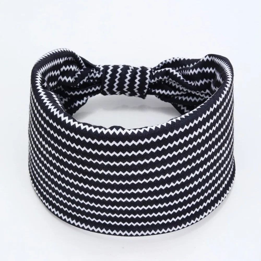 New Elastic Wide Headbands Vintage Knot Flower Print Printed Headscarf Star Printed Wide Brim Hair Accessories Yoga