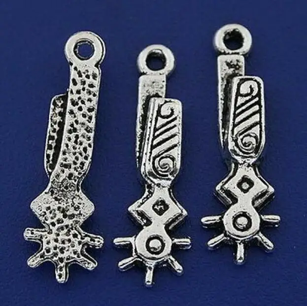 20pcs 27.3x8.2mm,loop:1.5mm dark silver tone which charms h3177