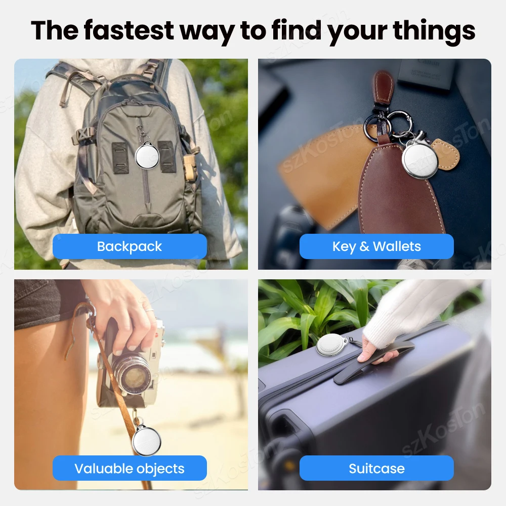 Imagem -04 - Mini Gps Tracker com Bluetooth Smart Tag para Apple Ios Find my App Anti-lost para Chaves Carteira Bolsas Mala Localizador de Bagagem