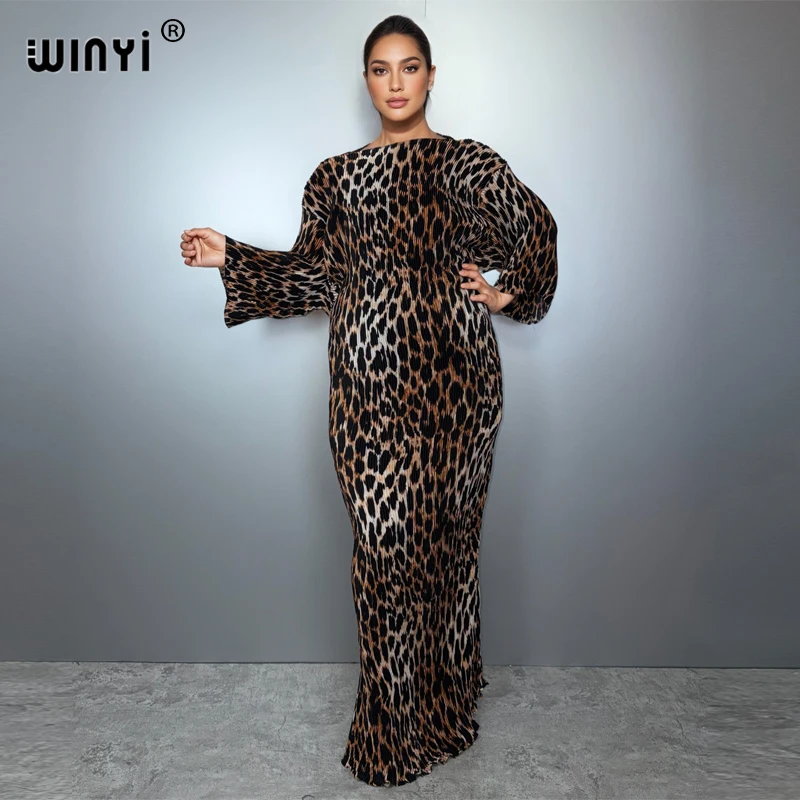 WINYI zomer geplooide elastische losse jurk vakantie boho strand cover up maxi kaftan abaya moslim vrouw dubai luxe feestjurken