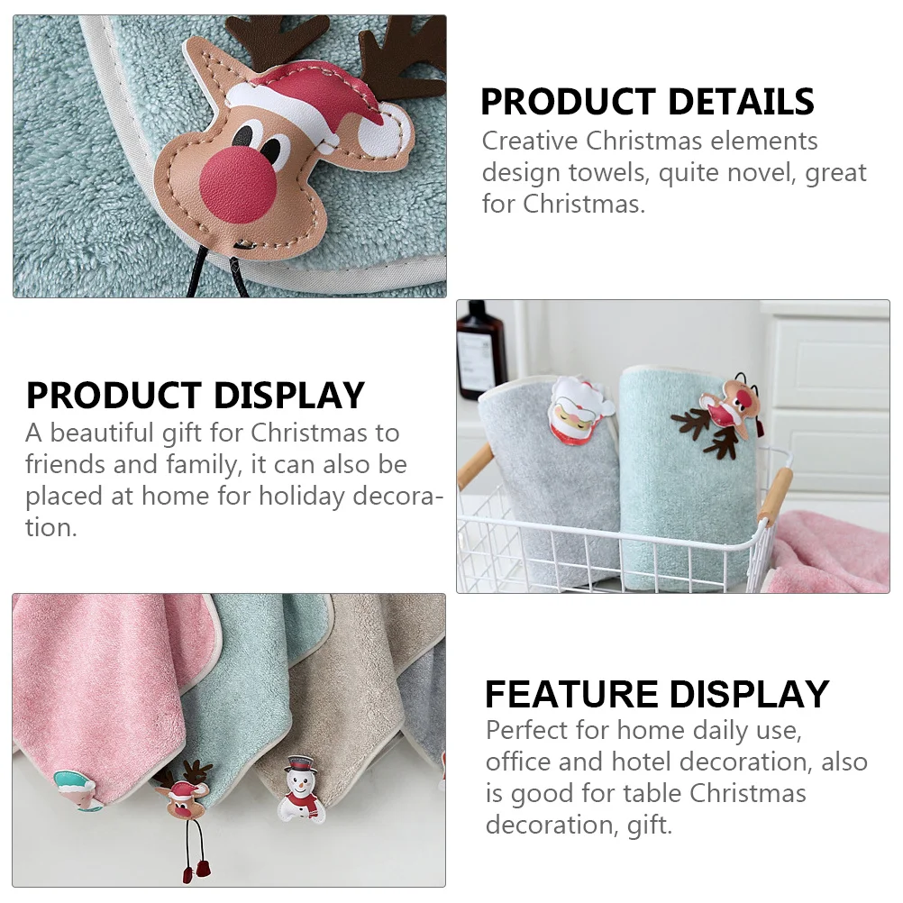 

1Pcs Water Absorption Christmas Towel Eco Friendly Soft Xmas Face Towel Decorative Holiday Washcloth Party Favor
