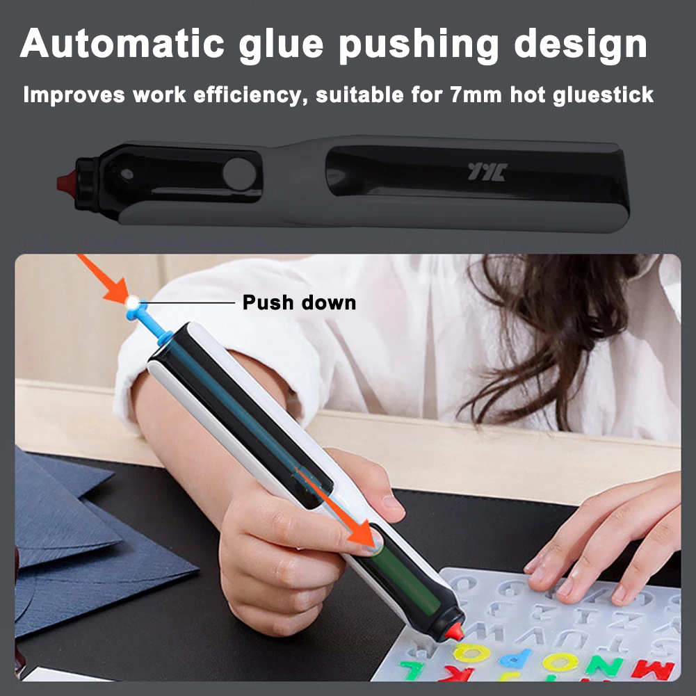 Cordless Electric Hot Melt Glue Machine Rechargeable Lithium Glue Extrusion Tool 7mm Gluestick Applicator Arts Crafts Adhesive