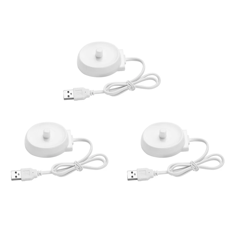 

2025-3X USB Travel Charger Dock 3757 Electric Toothbrush Charging Cradle For Braun Oral B P2000P4000P6000P7000D10D12D16D20D34