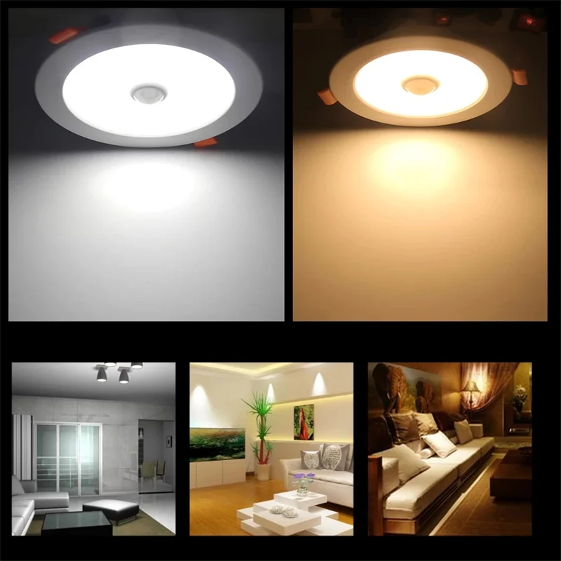 Led Down light 220V plafoniera 3W 5W 9W 20W PIR sensore di movimento incasso Down Light Round Led Panel light Spotlight Indoor Light