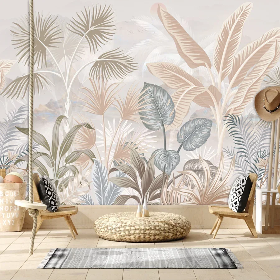 

Custom Peel and Stick Wallpapers for Living Room Optional Wall Papers Home Decor Jungle Trees Landscape Murals Prints Covering