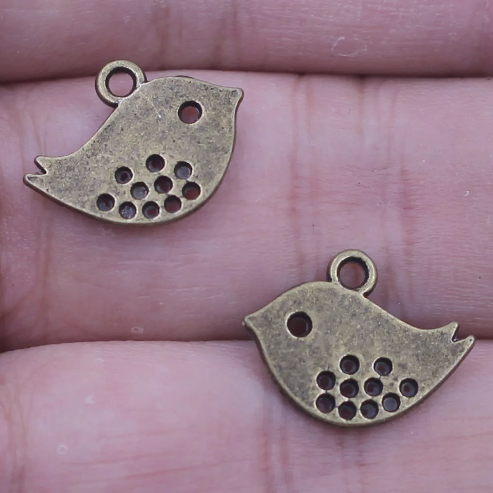 

100 шт. винтажные бронзовые серебряные тона животные птицы подвески 16x13 мм DIY браслет ювелирные изделия ремесла аксессуары фурнитура