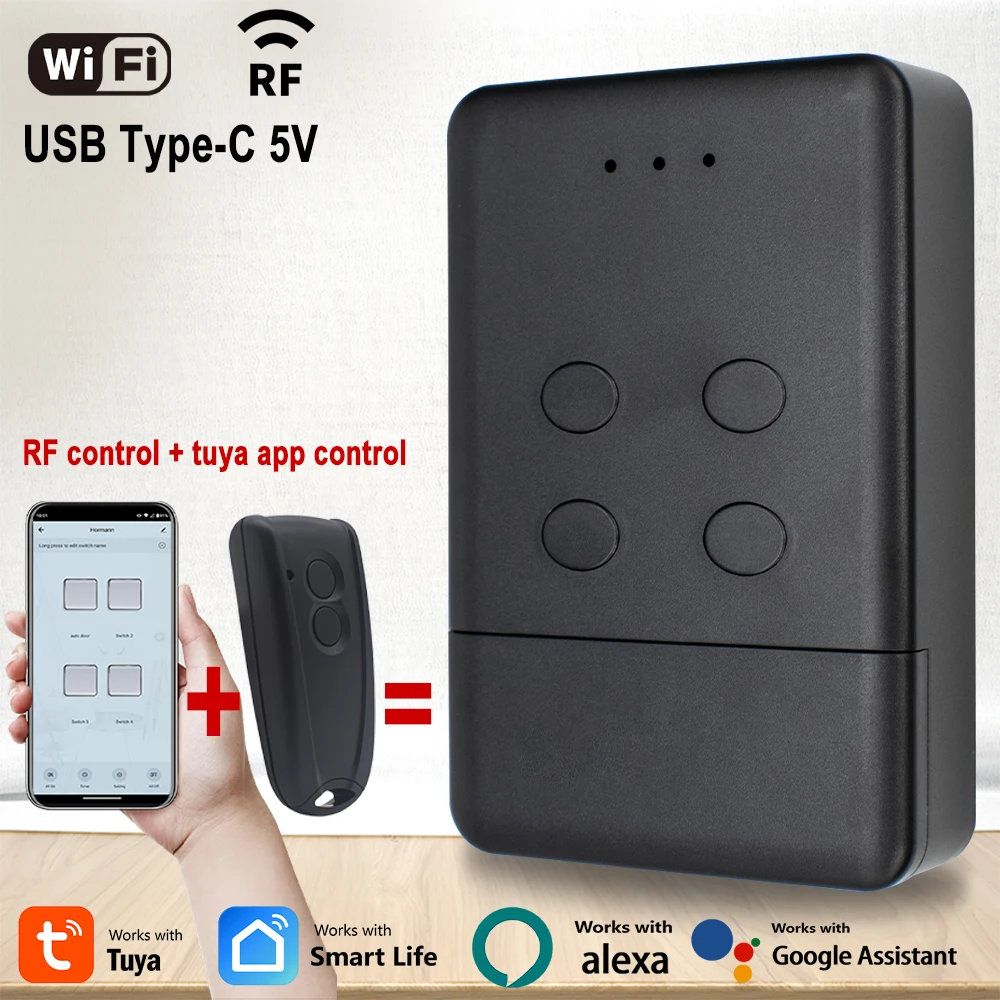 

ECOSTAR Smart Wi-Fi RF 2 в 1 Пульт дистанционного управления для гаражных ворот RSC2 RSE2 433 Ручной передатчик Контроллер Type-c 5 В Поделительная функция Alexa